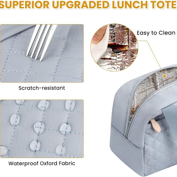 Insulated Lunch Bag for Women, Portable Lightweight Lunch Box for Adults, Reusab - Picture 5 of 7